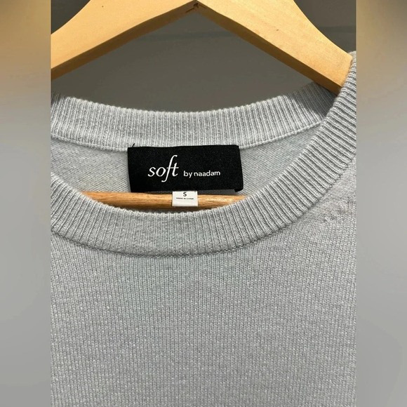Soft by Nadaam Light blue 100% Cashmere Crew Neck Sweater womens size small - Picture 2 of 10